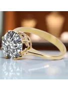 Cyrkonia 14k żółte złoto Pierścionek Vintage Biżuteria vrc157y